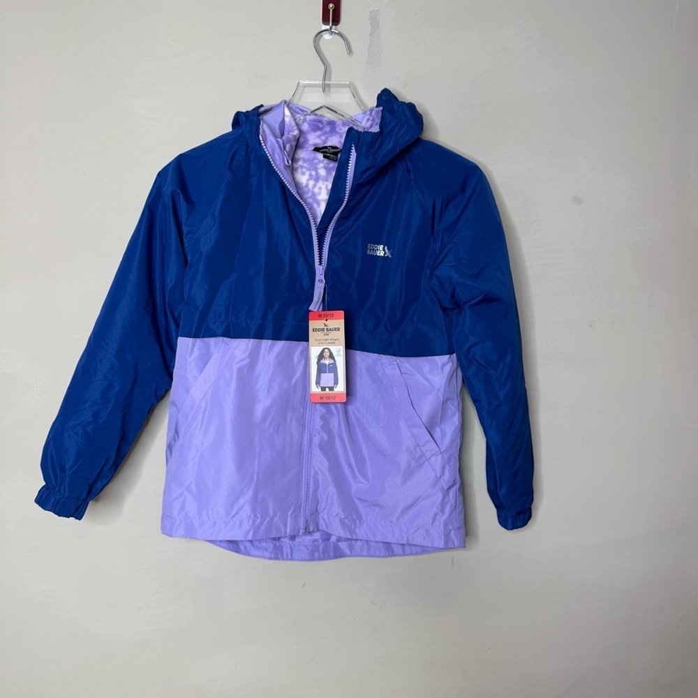Eddie Bauer Youth Girls 3-in-1 Jacket in a blue and purple colorway size 10/12